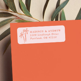 Etiqueta Palmeiras Palmeiras cor-de-rosa Endereço de devolu