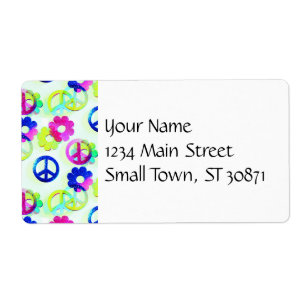 Etiqueta Pancadinha Groovy da faísca de flower power dos