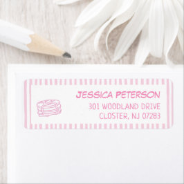 Etiqueta Pancakes and Pajamas Girl Party Return Address