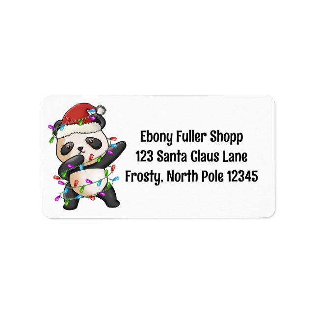 Etiqueta Panda Bear dabbin favorita (Frente)