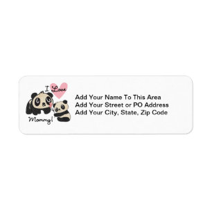 Etiqueta Pandas eu amo mamães