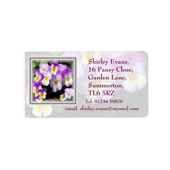 Etiqueta Pansy Display ~ Label # 3 (Frente)