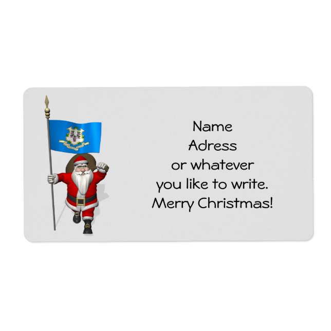 Etiqueta Papai Noel Com Alferes De Connecticut (Frente)