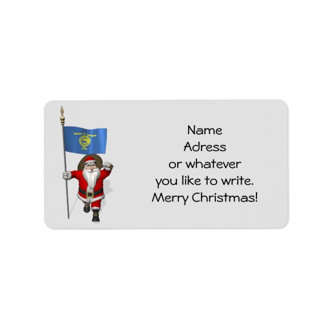 Etiqueta Papai Noel Com Alferes De Oregon (Frente)