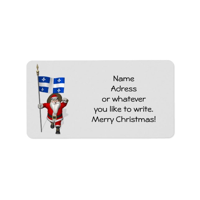 Etiqueta Papai Noel Com Alferes De Québec (Frente)
