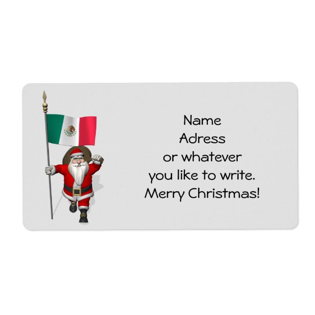 Etiqueta Papai Noel Com Alferes Do México (Frente)