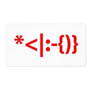 Etiqueta Papai Noel com barba de Natal Emoticon