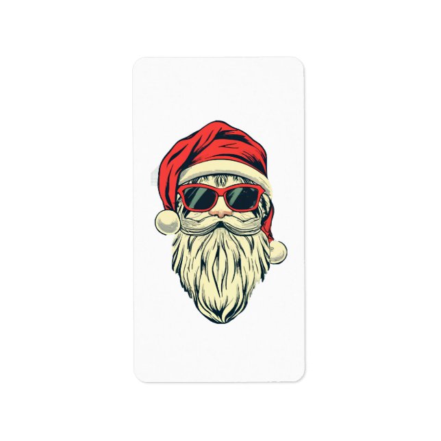 Etiqueta papai noel com óculos (Frente)