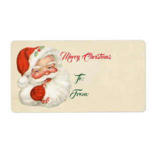 Etiqueta Papai noel do vintage