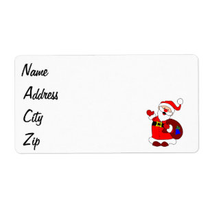 Etiqueta Papai Noel e cliente de sacola de presentes