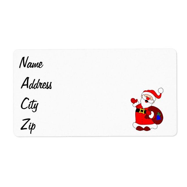 Etiqueta Papai Noel e cliente de sacola de presentes (Frente)