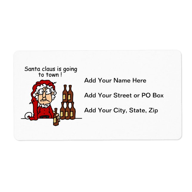 Etiqueta Papai Noel está indo para a cidade (Frente)