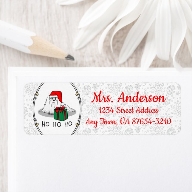 Etiqueta Papai Noel Maltês de Natal Engraçado (Insitu)