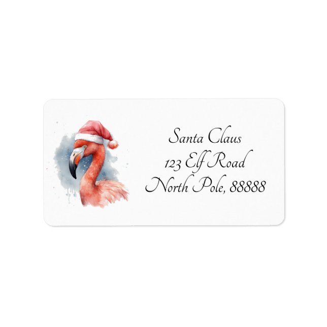 Etiqueta Papai noel Snowbird Flamingo, personalizado (Frente)