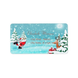 Etiqueta Papai Noel Whimsical, Reindeer Natal