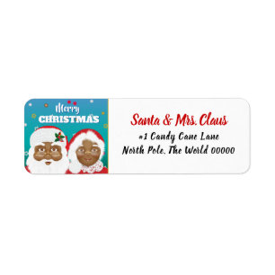 Etiqueta Papais noeis afro-americanos e Sra. Claus Christma