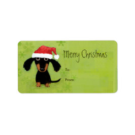 Etiqueta Papais noeis Dachshund Christmas Peel-n-Stick Gift