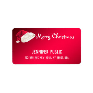 Etiqueta Papais noeis de script de mão branca vermelho de 