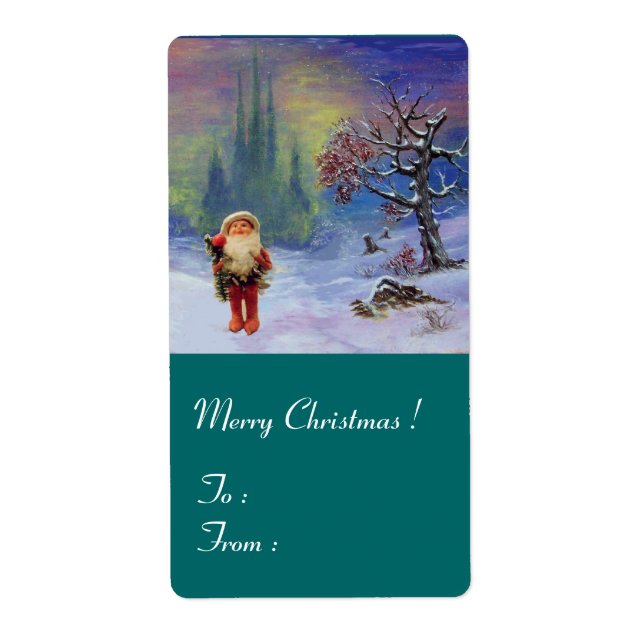 Etiqueta PAPAIS NOEIS DOS GNOMES Verde Azul (Frente)