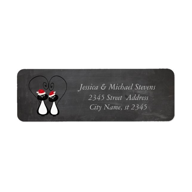 Etiqueta Papais noeis engraçados casal de Natal (Frente)