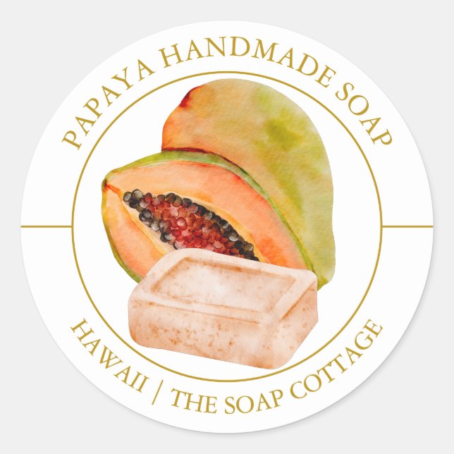 Etiqueta Papaya Soap (Frente)