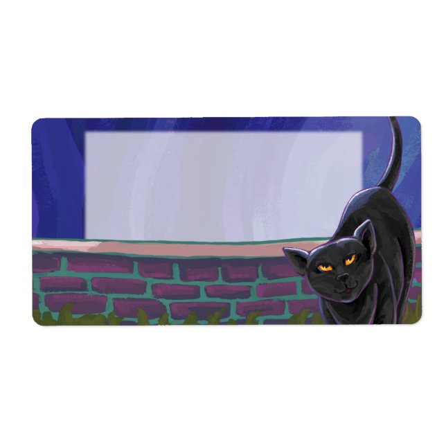 Etiqueta Papel de Carta para Gatos Negros (Frente)