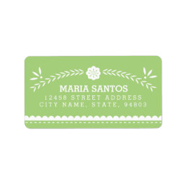 Etiqueta Papel Picado Endereço Labels - Verde