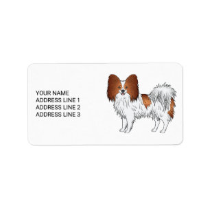 Etiqueta Papillon Vermelho e Branco Fofinho Com Texto Perso
