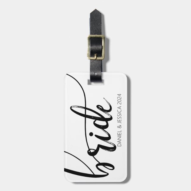 Etiqueta para Bagagem de Noiva com Rótulo Minimali (Frente Vertical)