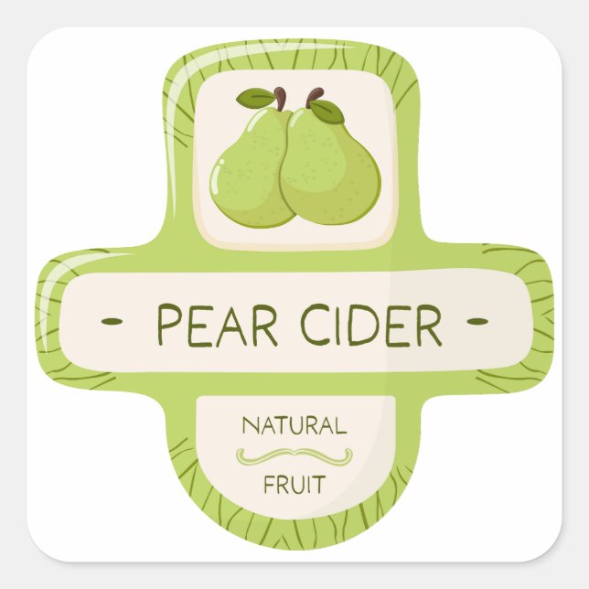 Etiqueta para botella de sidra de pera (Frente)