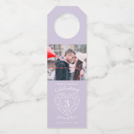 Etiqueta Para Garrafa 3.º casamento Fotografia do aniversário de casamen