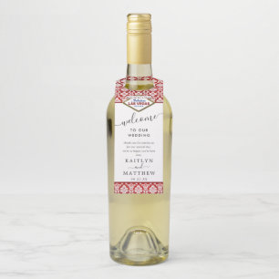Etiqueta Para Garrafa A Coleção de Casamentos de Las Vegas do Damask Gli