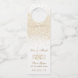 Etiqueta Para Garrafa A Coleção de Noivas Vintage Glam Gold Confetti