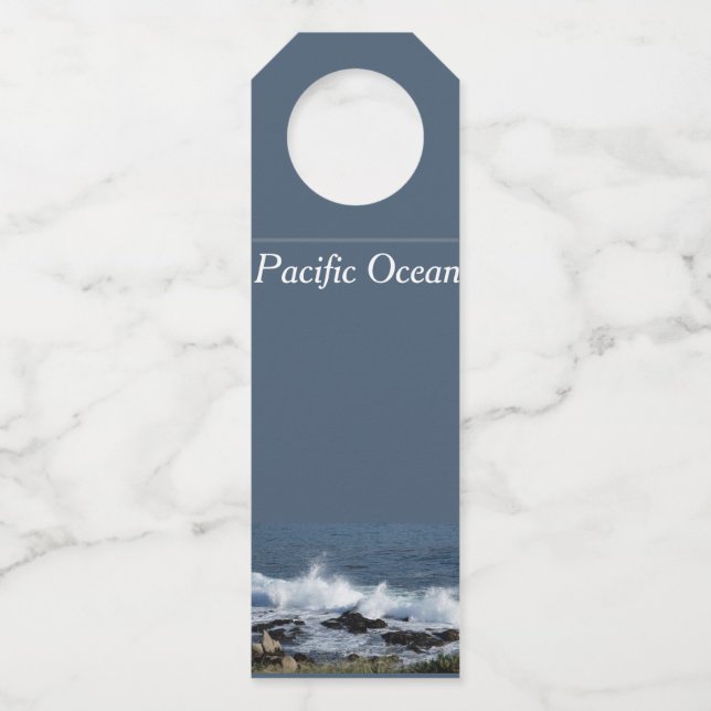 Etiqueta Para Garrafa A surf do Oceano Pacífico     (Frente)