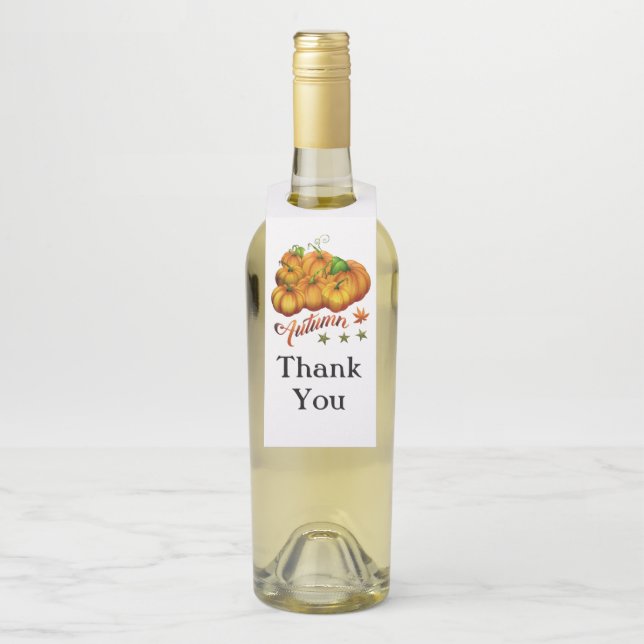 Etiqueta Para Garrafa Abóboras de outono      (Na garrafa)
