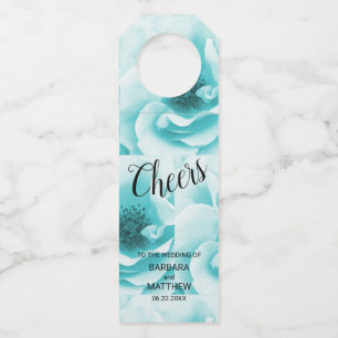 Etiqueta Para Garrafa Abstrato personalizado azul e branco