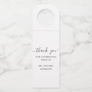 Etiqueta Para Garrafa Agradecimento de Casamento   Favor Minimalista Pre