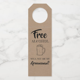 Etiqueta Para Garrafa Álcool Livre - Proposta Engraçada de Padrinhos de 