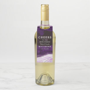 Etiqueta Para Garrafa Ametyst Purple Geode Weders Saúde e Obrigado