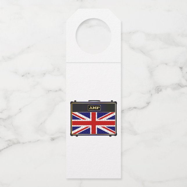Etiqueta Para Garrafa Amplificador de Violão da Union Jack (Frente)