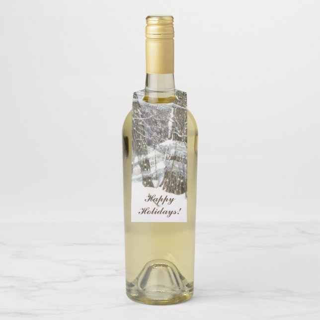 Etiqueta Para Garrafa Aquarela de Inverno (Na garrafa)