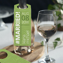 Etiqueta Para Garrafa Aquarela tropical #Married Green ID577