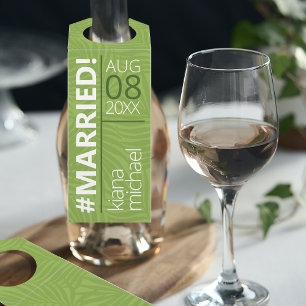 Etiqueta Para Garrafa Aquarela tropical #Married Green ID577