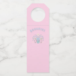 Etiqueta Para Garrafa Aquário Rosa, impressão de signo do zodíaco
