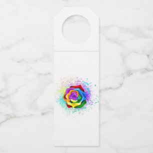Etiqueta Para Garrafa Arco-íris Colorido Rosa