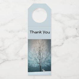 Etiqueta Para Garrafa Árvore gelada à noite