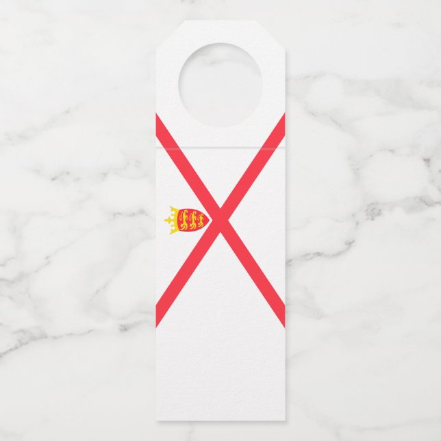 Etiqueta Para Garrafa bandeira da Ilha de Jersey (Frente)