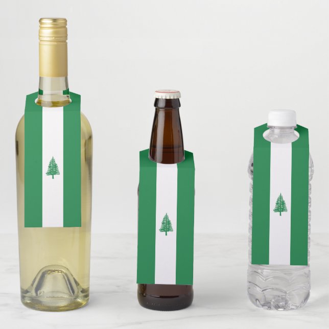 Etiqueta Para Garrafa Bandeira da Ilha Norfolk (In Situ)