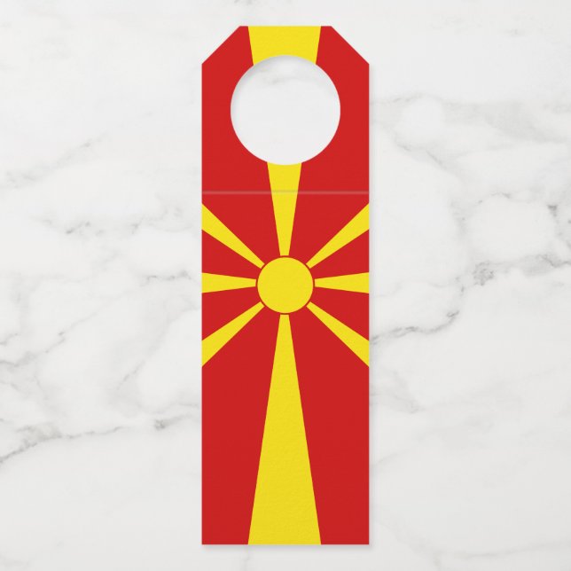 Etiqueta Para Garrafa bandeira da Macedônia do Norte (Frente)