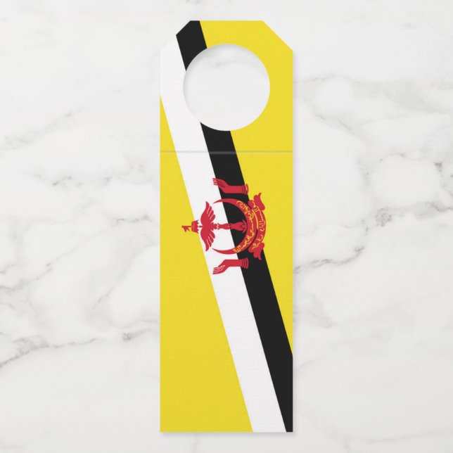 Etiqueta Para Garrafa bandeira de Brunei (Frente)